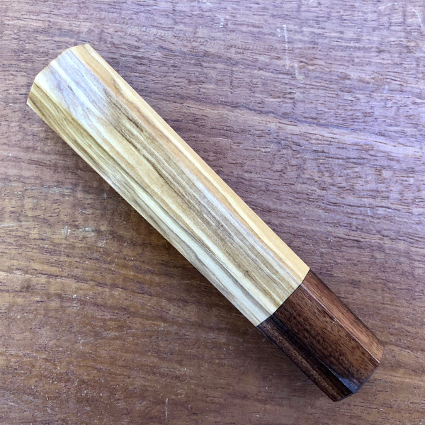 Custom Japanese Knife handle (wa handle)  for 165-210mm  - olive wood and Honduran rosewood