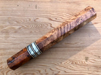 Custom Japanese Knife handle (wa handle)  for 240-270mm - Honduran Rosewood Burl and Desert Ironwood Burl