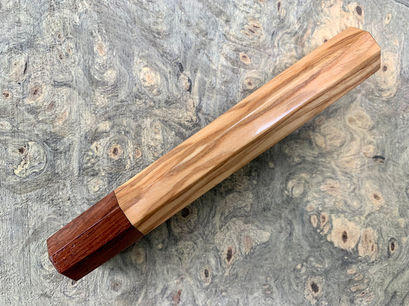 Custom Japanese Knife handle (wa handle)  for 240mm -  Olivewood and Honduran Rosewood