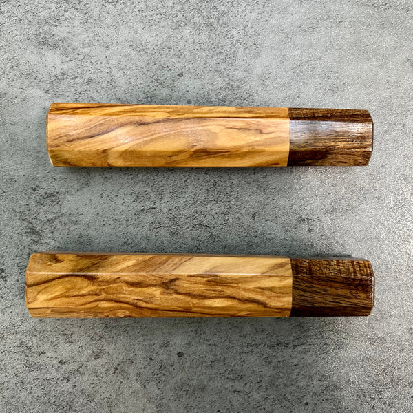 Custom Japanese Knife handle (wa handle)  - Olive and Tasmanian Blackwood