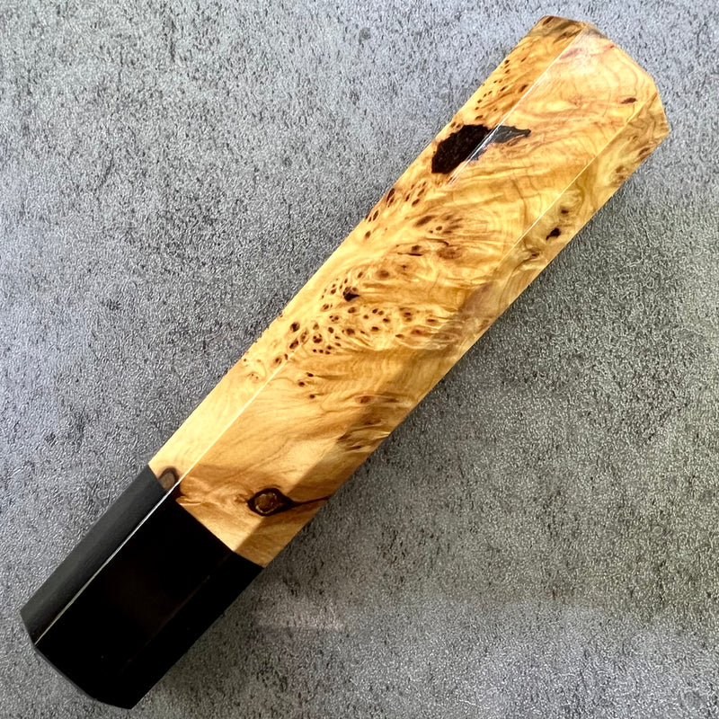 Custom Japanese Knife handle (wa handle)  for 165-210mm  -  Canadian yellow cedar and horn