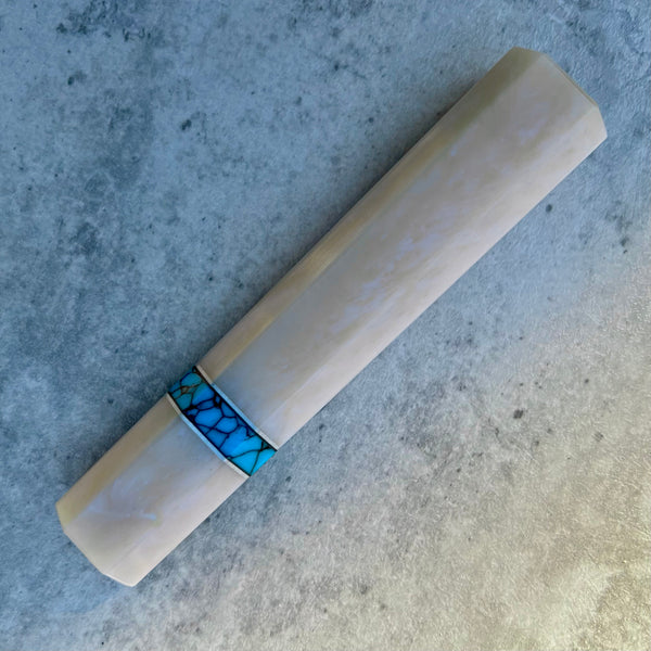 Custom Japanese Knife handle (wa handle)  for 240mm : Blue pearl and Turquoise