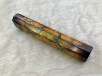 Custom Japanese Knife Handle (Wa Handle) - Litchenberg Burned Osage Orange with Turquoise Inlay