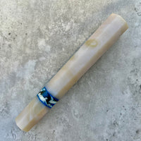 Custom Japanese Knife handle (wa handle)  for 240mm : Blue pearl and Frost bite