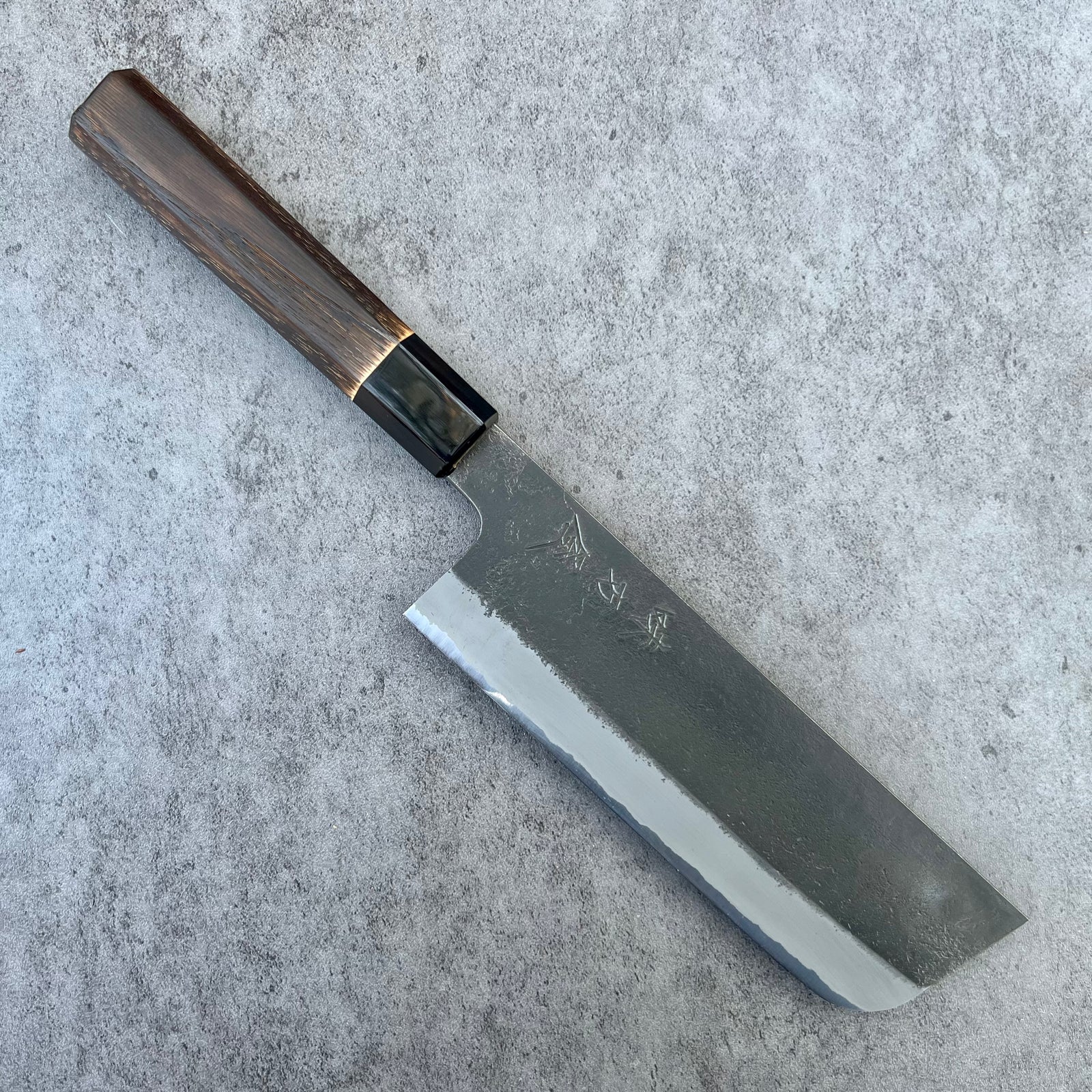 Mutsumi Hinoura Nashiji Stainless clad Shirogami 2 Nakiri 165mm