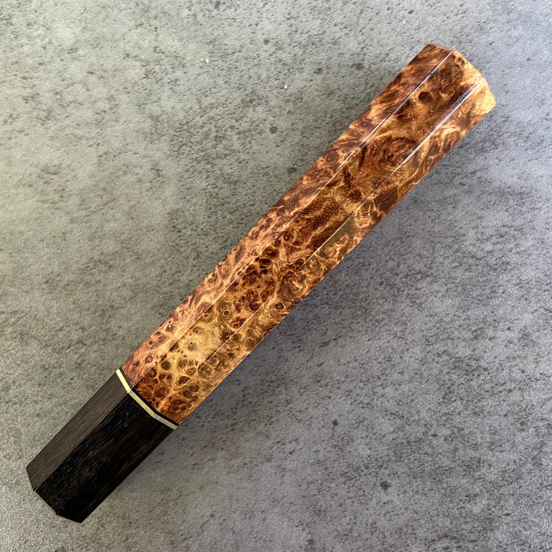 Custom Japanese Knife handle (wa handle)  for 240mm -  Amboyna burl and horn