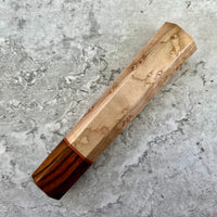 Custom Japanese Knife handle (wa handle)  for 165-210mm :  Birdseye maple and desert ironwood