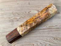 Custom Japanese Knife handle (wa handle) for 165-210mm - Chakte viga burl and Honduran Rosewood