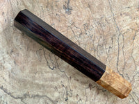 Custom Japanese Knife handle (wa handle) - Curly rosewood and Amboyna Burl