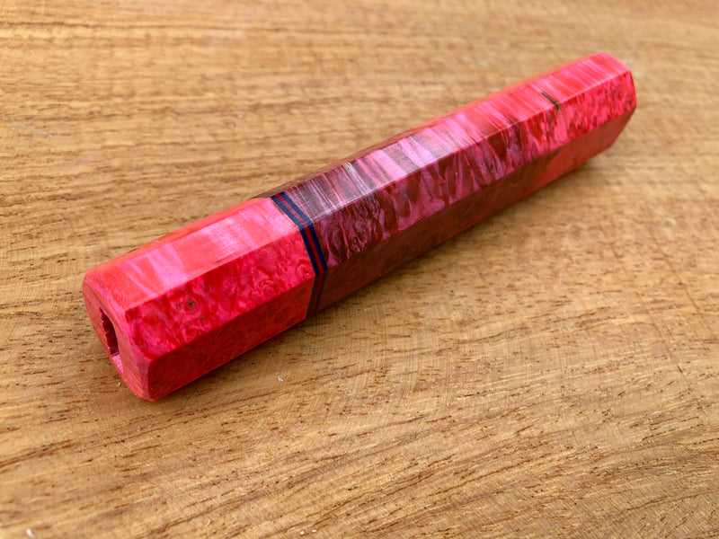Custom Japanese Knife handle (wa handle) - double dyed box elder