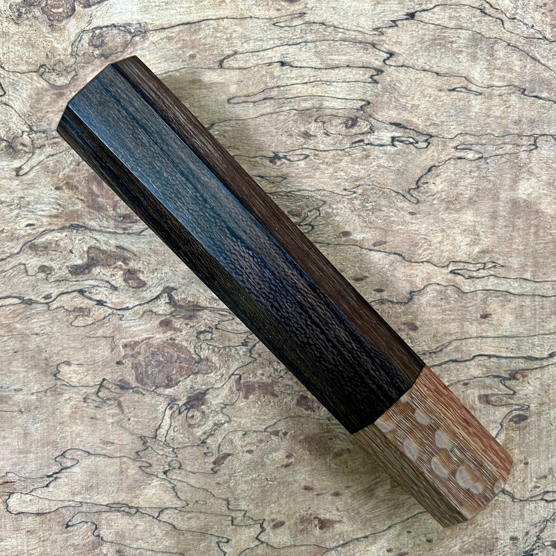 Custom Japanese Knife handle (wa handle)  for 165-210mm  -  ziricote and leopard wood