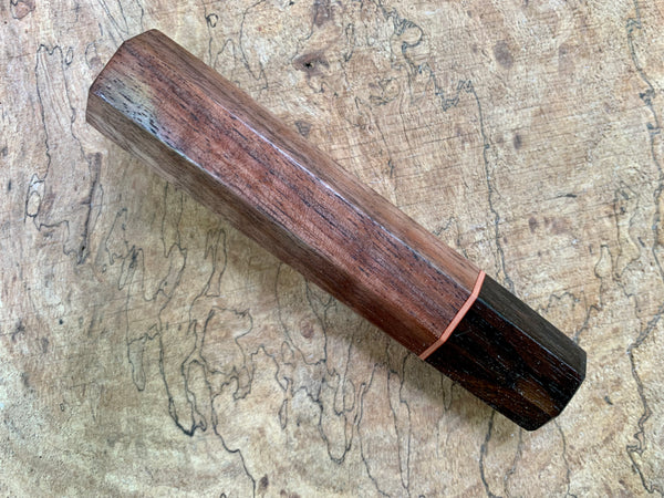 Custom Japanese Knife handle (wa handle) - Curly walnut and ziricote