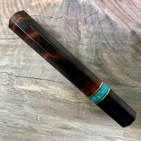 Custom Japanese Knife handle (wa handle)  for 210mm  -  ironwood  burl and turquoise