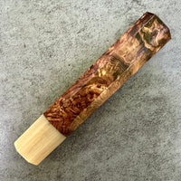 Custom Japanese Knife handle (wa handle) for 240mm: Honduran Rosewood burl and horn