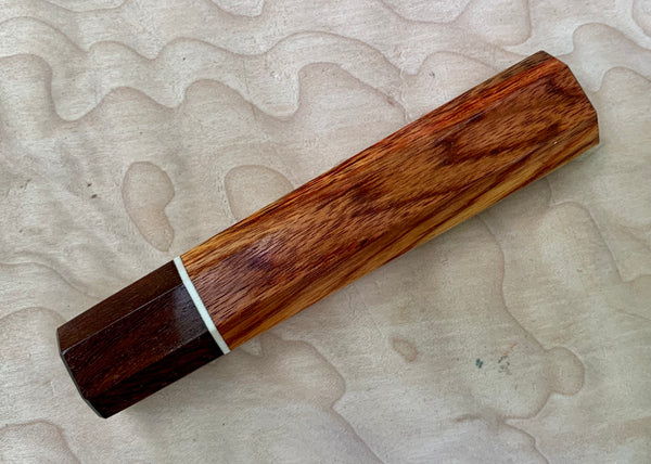 Custom Japanese Knife handle (wa handle) - Canary wood and Brazilian ebony