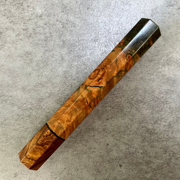 Custom Japanese Knife handle (wa handle)  for 240mm -  Maple burl and Honduran rosewood