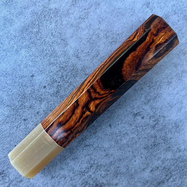 Custom Japanese Knife handle (wa handle)  for 240mm - Sonoran desert ironwood and blonde horn