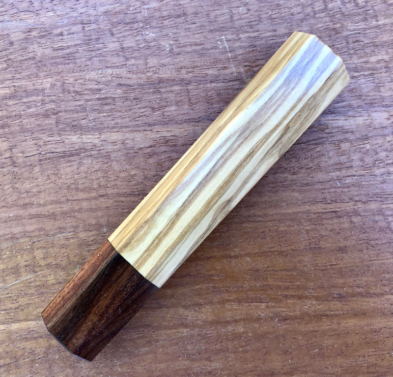 Custom Japanese Knife handle (wa handle)  for 165-210mm  - olive wood and Honduran rosewood