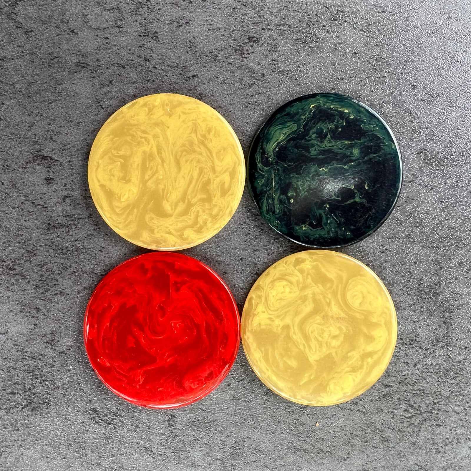 Vintage Bakelite Catalin Poker Chips hotsell - 58 Orange, Green Marbled and Blue Marbled