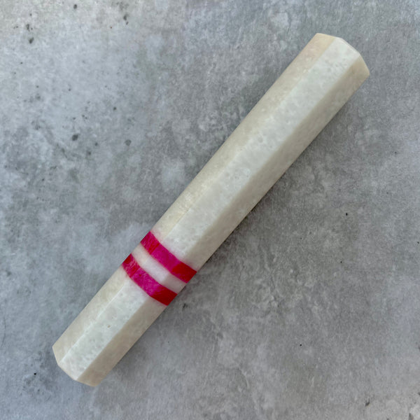 Custom Japanese Knife handle (wa handle)  for 165-210mm : White pearl and pink double stripe