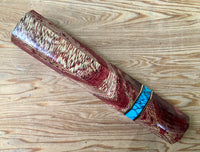 Custom Japanese Knife handle (wa handle)  for 165-210 mm -   Red dyed unknown wood