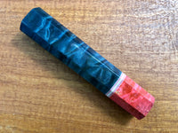 Custom Japanese Knife handle (wa handle) for 165-210mm - Blue dyed quilted maple
