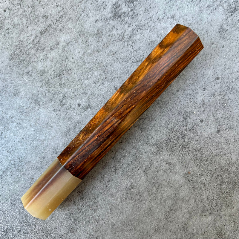 Custom Japanese Knife handle (wa handle)  for 165-210mm :  Cocobolo and blonde horn