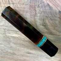 Custom Japanese Knife handle (wa handle)  for 210mm  -  ironwood  burl and turquoise