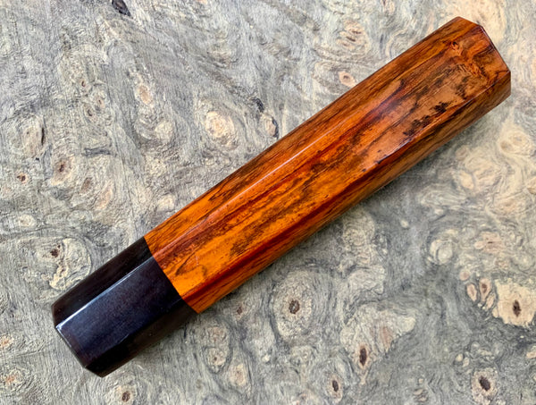 Custom Japanese Knife handle (wa handle)  for 240mm -  Figured Siamese Rosewood and horn