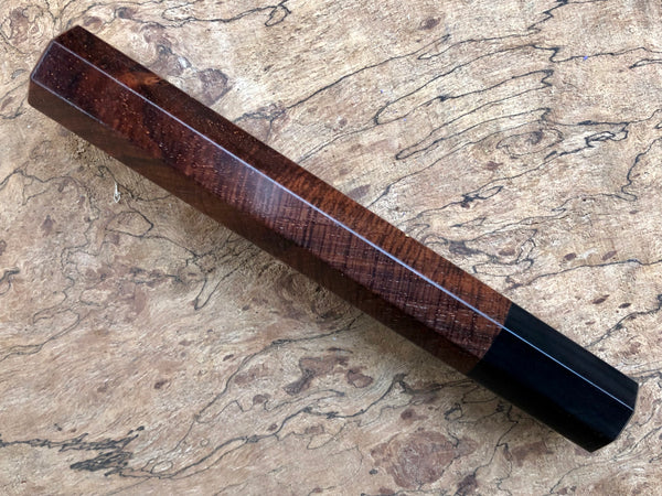 Custom Japanese Knife handle (wa handle)  for 240mm - Curly Siamese Rosewood and Buffalo horn