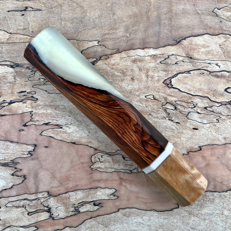 Custom Japanese Knife Handle - Rosewood swirl