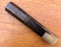 Custom Japanese Knife handle (wa handle)  for 240mm - Curly Siamese Rosewood and blonde horn