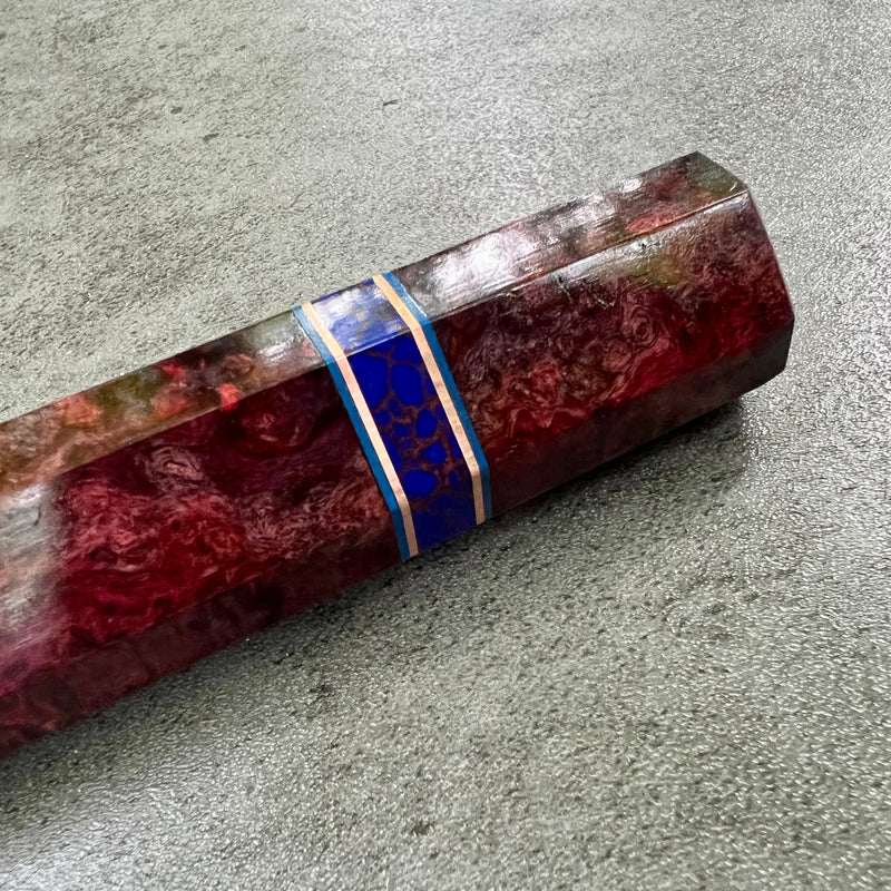 Custom Japanese Knife handle (wa handle)  for 165-210 mm  -   Double dyed Karelian birch : Ukrainian craftsman