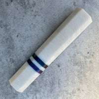 Custom Japanese Knife handle (wa handle)  for 240 mm: White pearl and amethyst double stripe