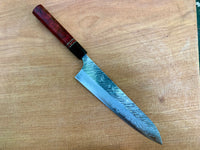Custom Yu Kurosaki Fujin Hammered 240mm (10”) Gyuto Chef Knife- Dyed Mango Burl