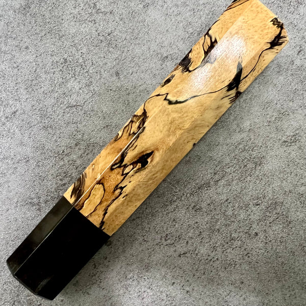 Custom Japanese Knife handle (wa handle)  for 210mm  -  Spalted Tamarind and horn