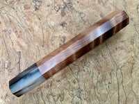 Custom Japanese Knife handle (wa handle) - Curly Redwood and marbled horn