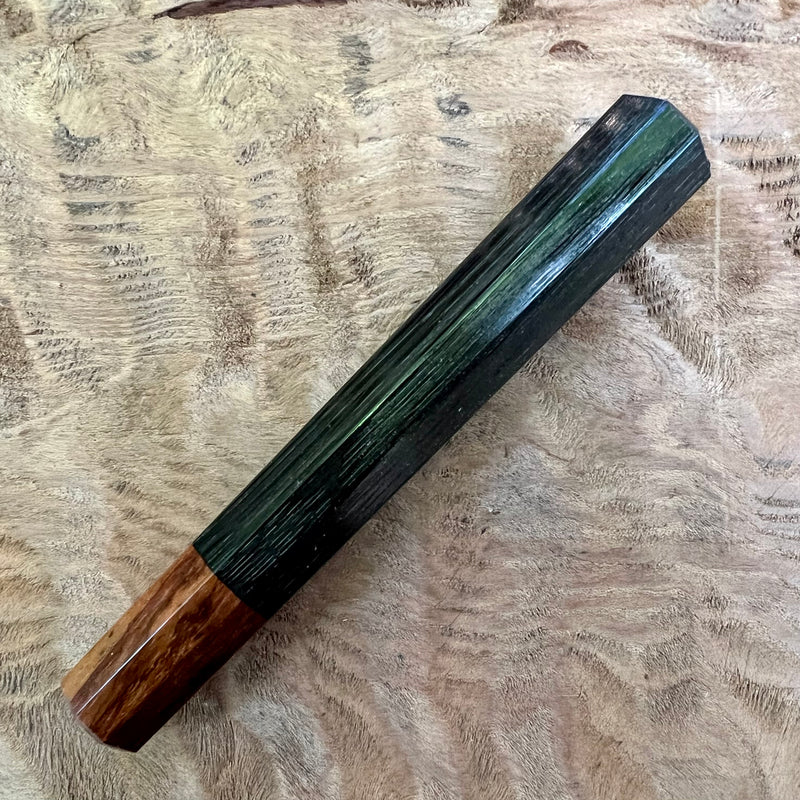 Custom Japanese Knife handle (wa handle)  for 165-210mm  - 2000 year old bog oak and rosewood