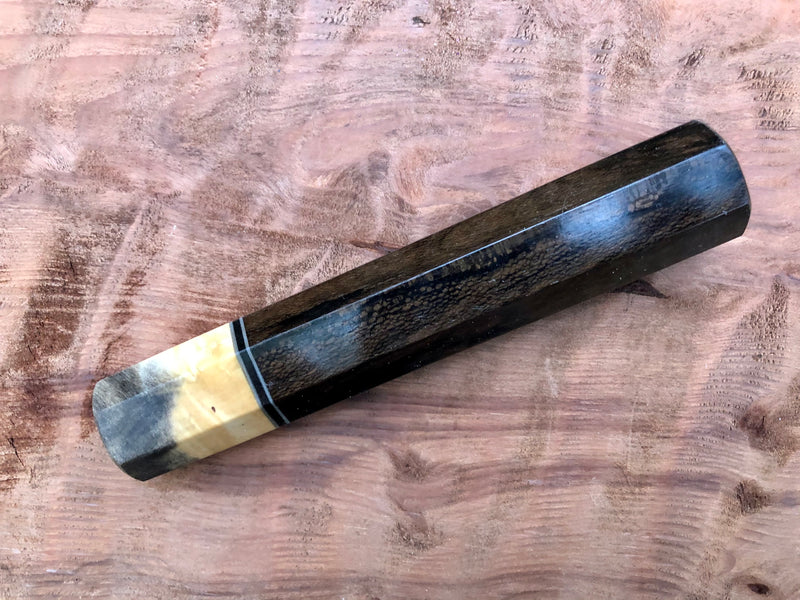 Custom Japanese Knife Handle (Wa Handle) -Ziricote and buckeye
