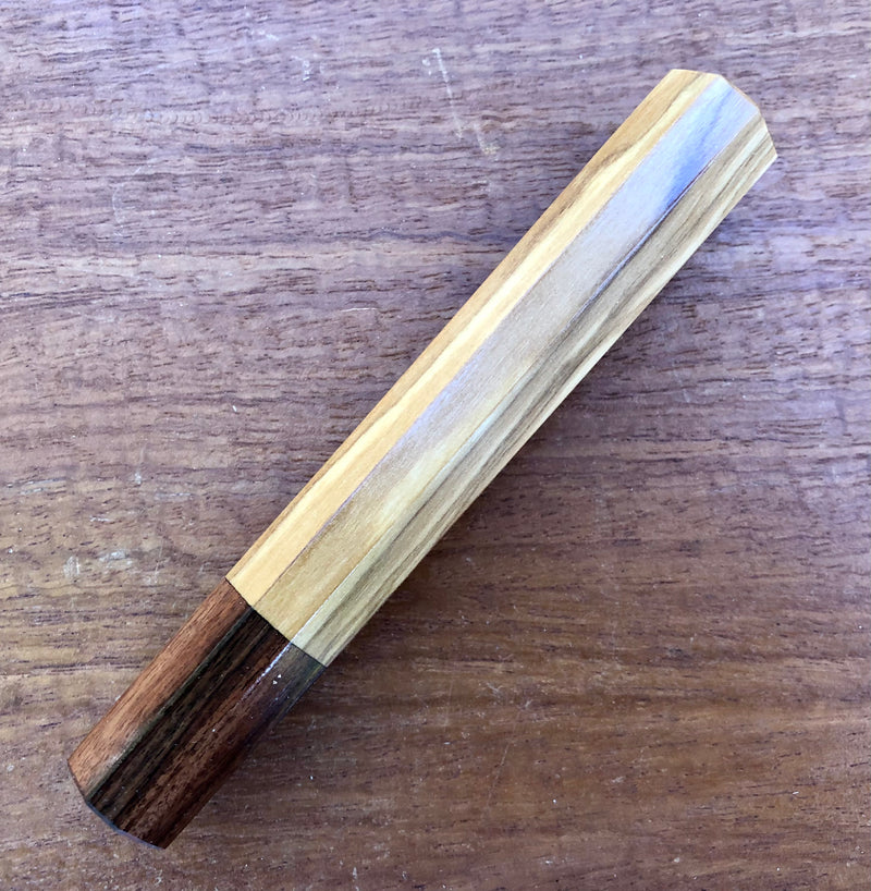 Custom Japanese Knife handle (wa handle)  for 165-210mm  - olive wood and Honduran rosewood