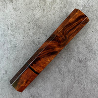 Custom Japanese Knife handle (wa handle)  for 240mm -  Figured desert ironwood with black