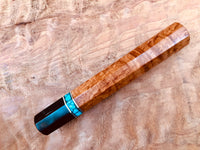 Custom Japanese Knife Handle - Boluke, turquoise and Horn