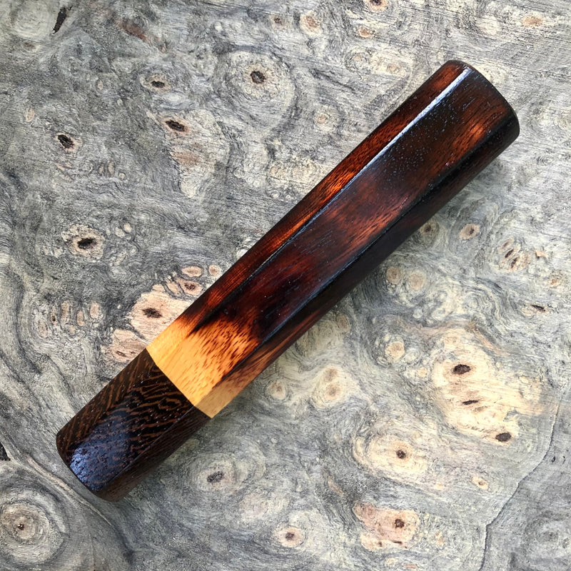Custom Japanese Knife Handle - burnt osage orange