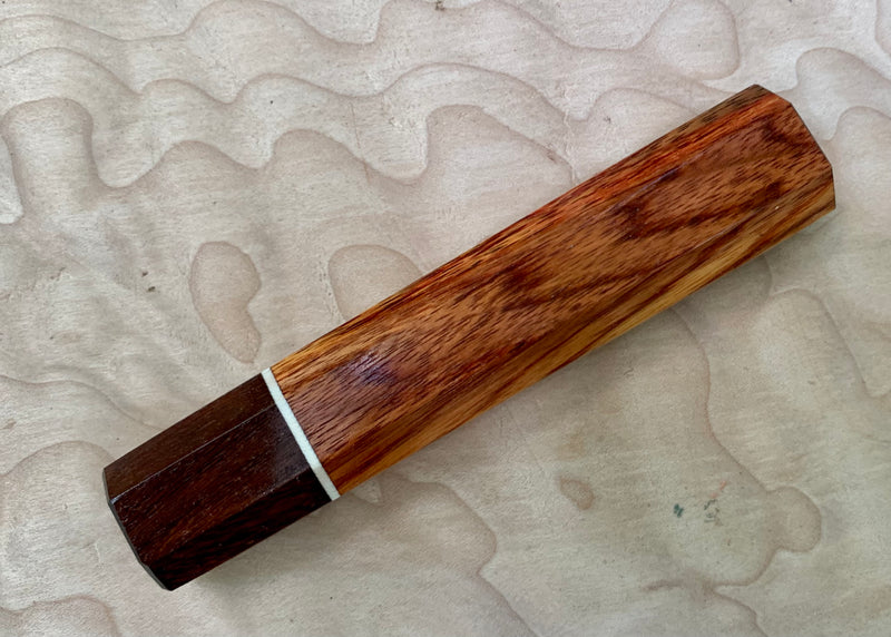 Custom Japanese Knife handle (wa handle) - Canary wood and Brazilian ebony