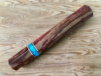 Custom Japanese Knife handle (wa handle)  for 165-210 mm -   Red dyed unknown wood