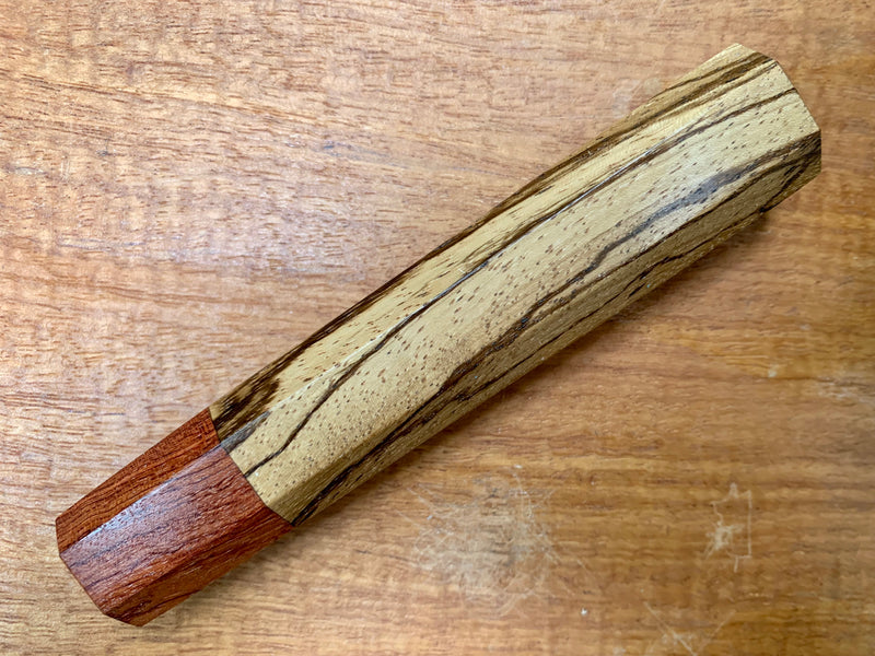 Custom Japanese Knife handle (wa handle) - zebra-wood and bubinga