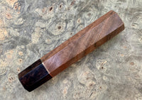 Custom Japanese Knife handle (wa handle) -  Curly Black Walnut and African Blackwood