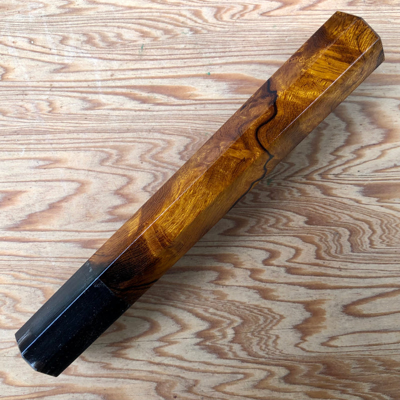 Custom Japanese Knife handle (wa handle)  for 240mm - Ironwood burl and horn