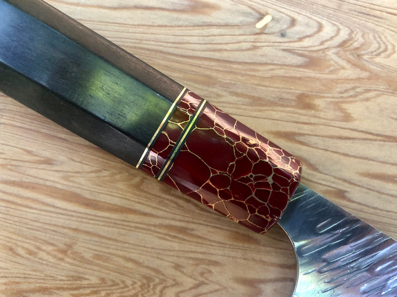 Custom Yu Kurosaki Fujin Hammered 240mm (10”) Gyuto Chef Knife- Ebony and stone