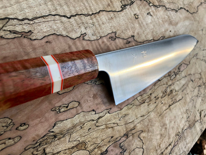 Custom Tsunehisa Ginsan 3 Migaki Gyuto 210  (8”) with Curly Mango